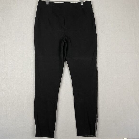 Chicos Juliet Black Faux Leather Front Leggings Ankle Pant Chicos 2 Tall Women L - Picture 3 of 5